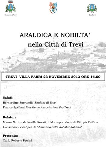 Trevi - Araldica e nobiltà - 23/11/2013