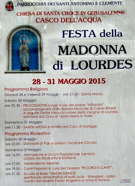 Trevi - Casco dell'Acqua - Festa della Madonna di Lourdes 2015